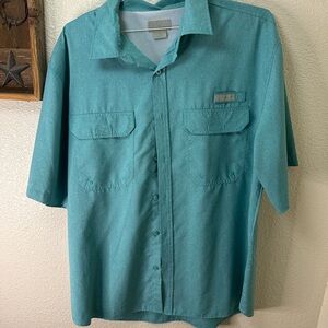 Realtree Blue Casual Button Down Shirt Lightweight